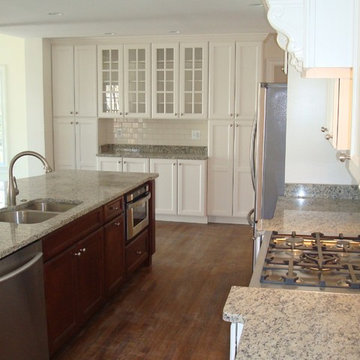 Waynewood Kitchen Remodel - White Flat Panel, Full Overlay, Cherry Island
