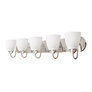 Frosted Shades + Brushed Nickel,5-Light