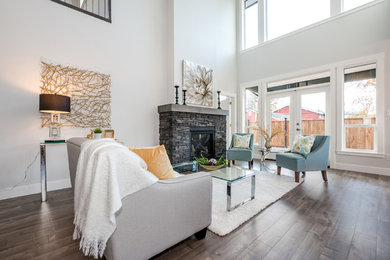 Example of a trendy living room design in Vancouver