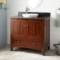 36" EVELYN BAMBOO VANITY FOR SEMI-RECESSED SINK - LIGHT ESPRESSO - Bathroom Vanities And Sink Consoles