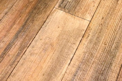 Inspiration for a rustic concrete floor basement remodel in Salt Lake City