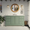 Bella 60" Bathroom Vanity, Sage Green, Carrara Marble, Single Vanity