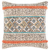 Dayna DYA-003 Pillow Cover, Coral/Camel, 22"x22", Pillow Cover Only