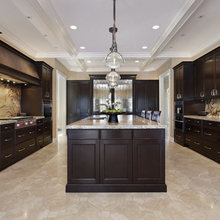 Kitchen with dark wood