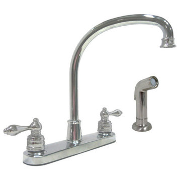Banner "J" Spout Kitchen Faucet With Side Spray, Chrome