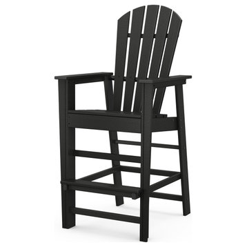 Polywood South Beach Bar Chair, Black