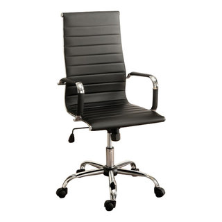 Office Chair With Gaslift Adjustable Height, Black & Silver ...