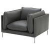 Divani Casa Harvest Modern Gray Full Leather Chair