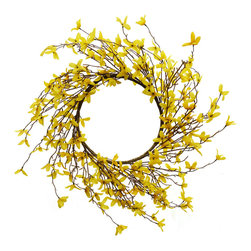 Shea's Wildflower - Forsythia Wreath, 22" - Wreaths And Garlands