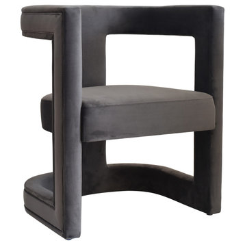 Modrest Kendra Dark Grey Fabic Accent Chair