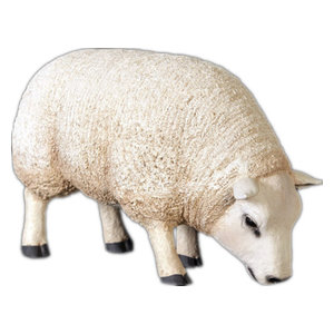 Life Size Lamb Lying Down Farmhouse Garden Statues And Yard Art By Queens Of Christmas