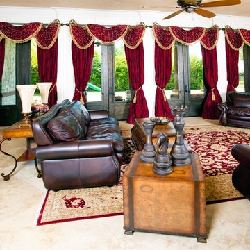 Westlake Traditional Red Living Room
