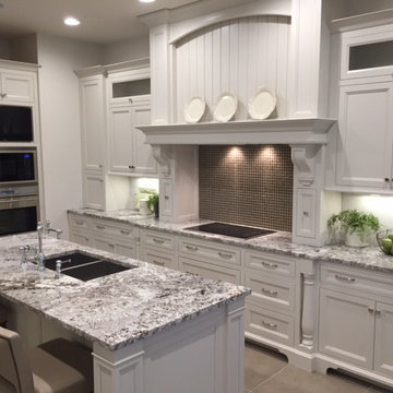 Beautiful Alaskan White granite in white kitchen
