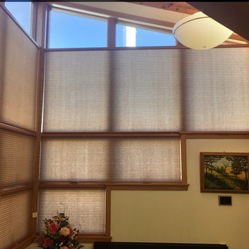 Cellular Blinds with Wood Rails - Library
