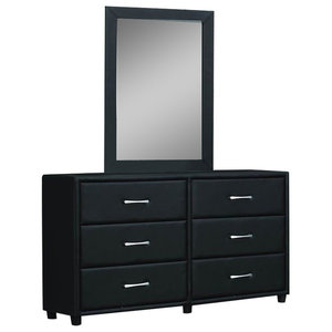 Napoli 6 Drawer Dresser And Mirror Contemporary Dressers By