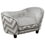 Enchanted Home Pet - Ultra Plush Snuggle Dog Bed in Chevron Grey - The Snuggle pet sofa bed is our original design. Perfect for the pet who likes to snuggle up while they sleep. Raised feet lifts the bed off the ground and keeps your pet draft free. Cushion is 17" x 11".