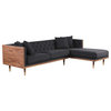 Kardiel Woodrow Neo Classic Sofa Sectional, Urban Ink, Right Facing