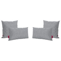 4-Piece Coronado Outdoor Water Resistant Throw Pillows Set, Gray