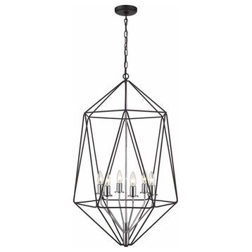 6 Light Chandelier in Tiffany Style - 21.5 Inches Wide by 35 Inches High
