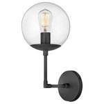 HInkley - Hinkley Warby Large Single Light Sconce, Black - Add a mid-century modern design pop to a multitude of spaces with Warby. Tailor Warby to your personal style by modifying the length of the stems or choose to install sconces with the globe either up or down. Vintage style bulbs are recommended.