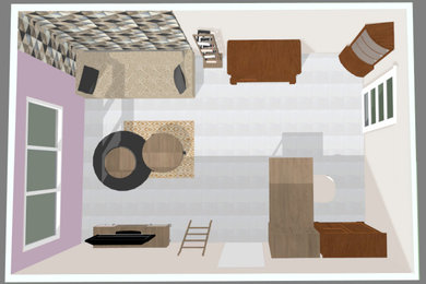 Aménagement d'un salon scandinave de taille moyenne et fermé.