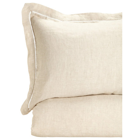 Linen Duvet Cover Shams, Set of 2, Natural