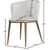 The Almar Dining Chair,  Set of 2, White Vegan Leather, Brushed Gold Iron Legs