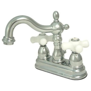 Two Handle 4" Centerset Lavatory Faucet with Brass Pop-up KS1601PX