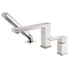 Luxier RTF17 Deck-Mount Roman Tub Faucet With Hand Shower, Brushed Nickel