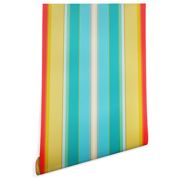 Deny Designs Sharon Turner deckchair stripe Wallpaper, Blue, 2'x4'
