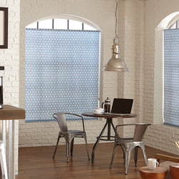 Premier Decorative Roller Shade in Trellis Lake - Roller Shades