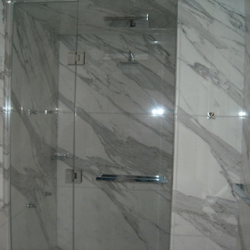 "His" bathroom, Marble slabs used for walls, ceiling & floor-