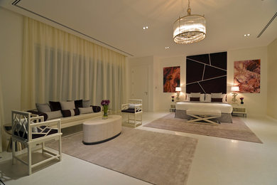 Example of a minimalist bedroom design in Other