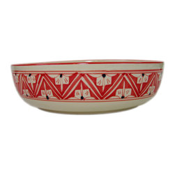 Le Souk Ceramique - Wide Stoneware Salad/Pasta Bowl Nejma Design - Serving And Salad Bowls