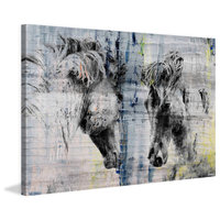 "Facing Horses" Painting Print on Wrapped Canvas, 30"x20"