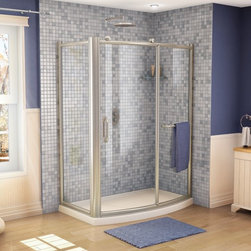 Fleurco Roma Two-Sided Bowfront 58" - 59" Curved Door and Panel with Return Pane - Bath Products