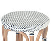 Bistro Backless Rattan Stool, White and Blue, Bar Stool