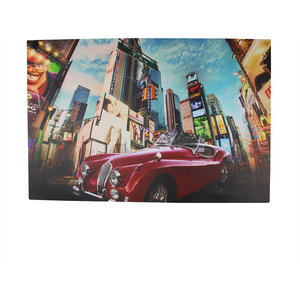 Battery Operated 8 Led Nyc Time Square Classic Car Canvas Wall Hanging 23 5 Contemporary Prints And Posters By Northlight Seasonal Houzz