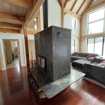 Vermont See Thru Soapstone A-Train Masonry Heater, Benches, Wood Fired Oven