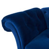 Velvet Tufted Roll Back Chaise Lounge, Navy Blue, RAF