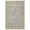 Light Gray, Oushak Design Pure Wool Hand Knotted Oversized Rug, 12'0"x18'0"
