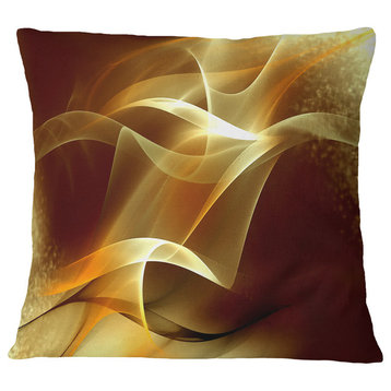 Light Yellow Abstract Fractal Design Abstract Throw Pillow, 16"x16"