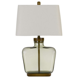 Creative Co-op Glass Fillable Table Lamp with Shade DA0948