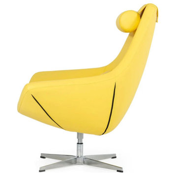 Pearce Modern Yellow Eco, Leather Accent Chair