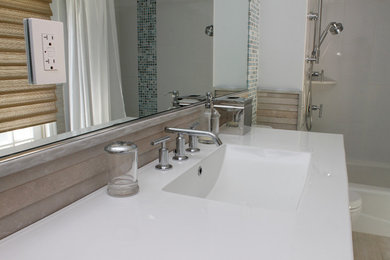 Example of a beach style bathroom design in New York