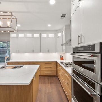 Title Modern Natural Oak & White Quartz Kitchen Remodel
