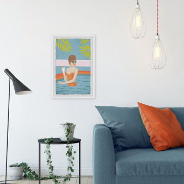 "Orange Dipping II" Framed Painting Print