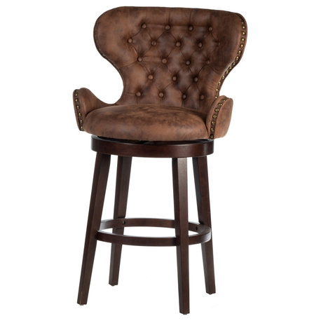 Mid-City Swivel Stool, Chestnut, Bar Height