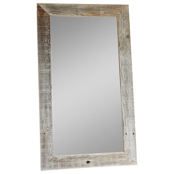 Rustic Barnwood Mirror, Flat Wood Homestead Style Reclaimed Wood, 30"x40