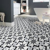 8"x8" Sahara Handmade Cement Tile, Black/Gray, Set of 12